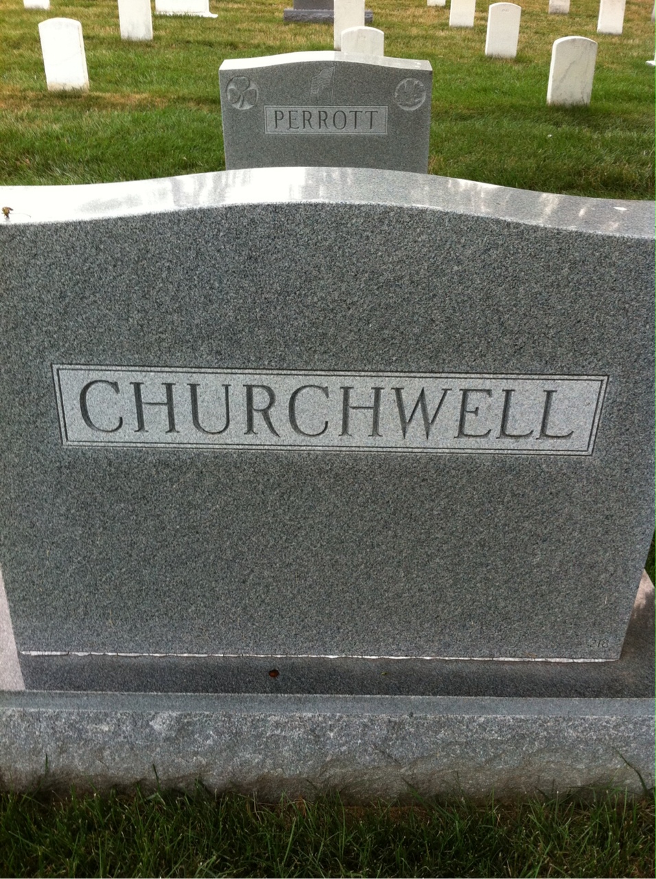 Back of headstone — William Claudius Churchwell