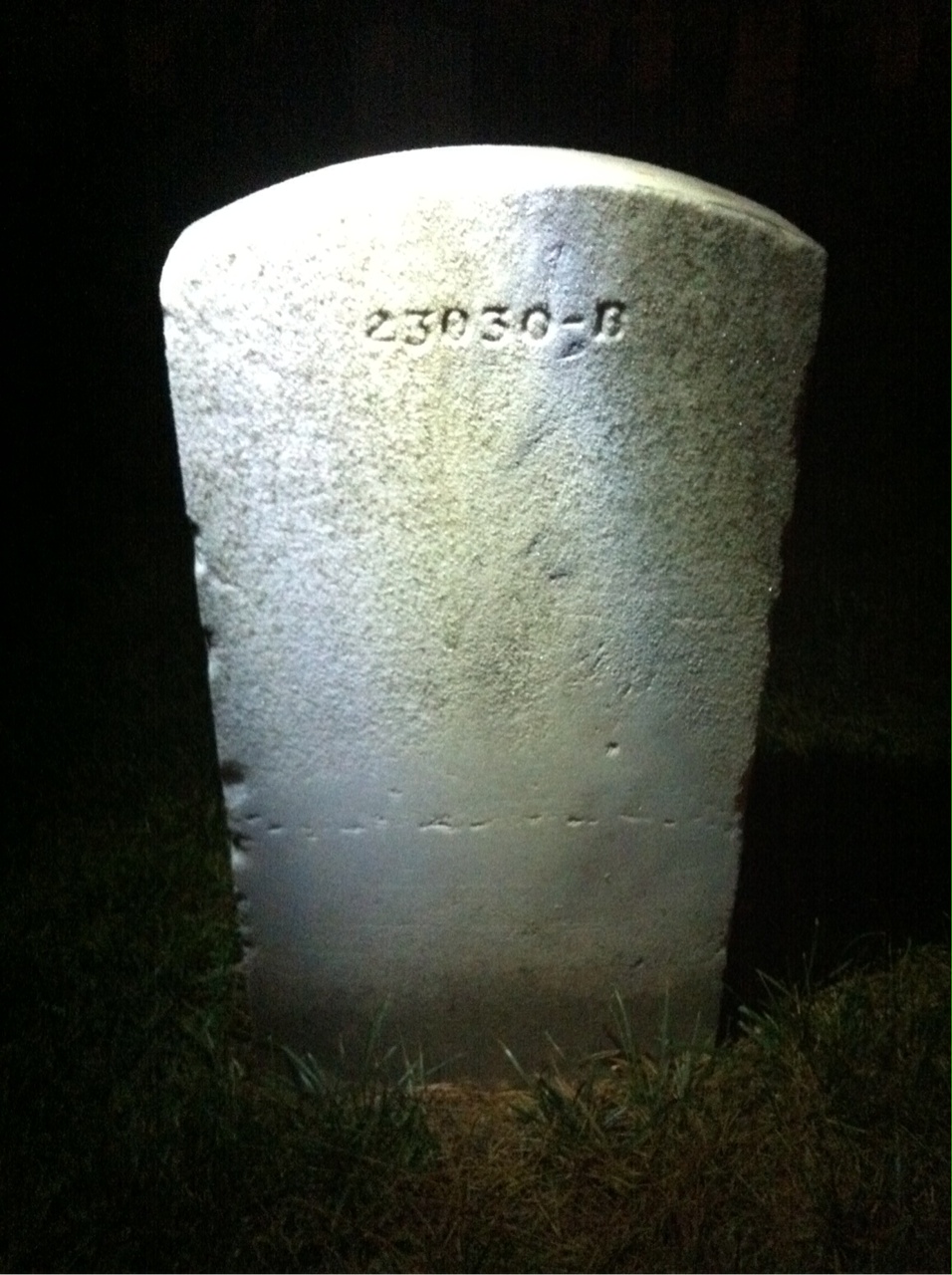 Back of headstone — John Ashley