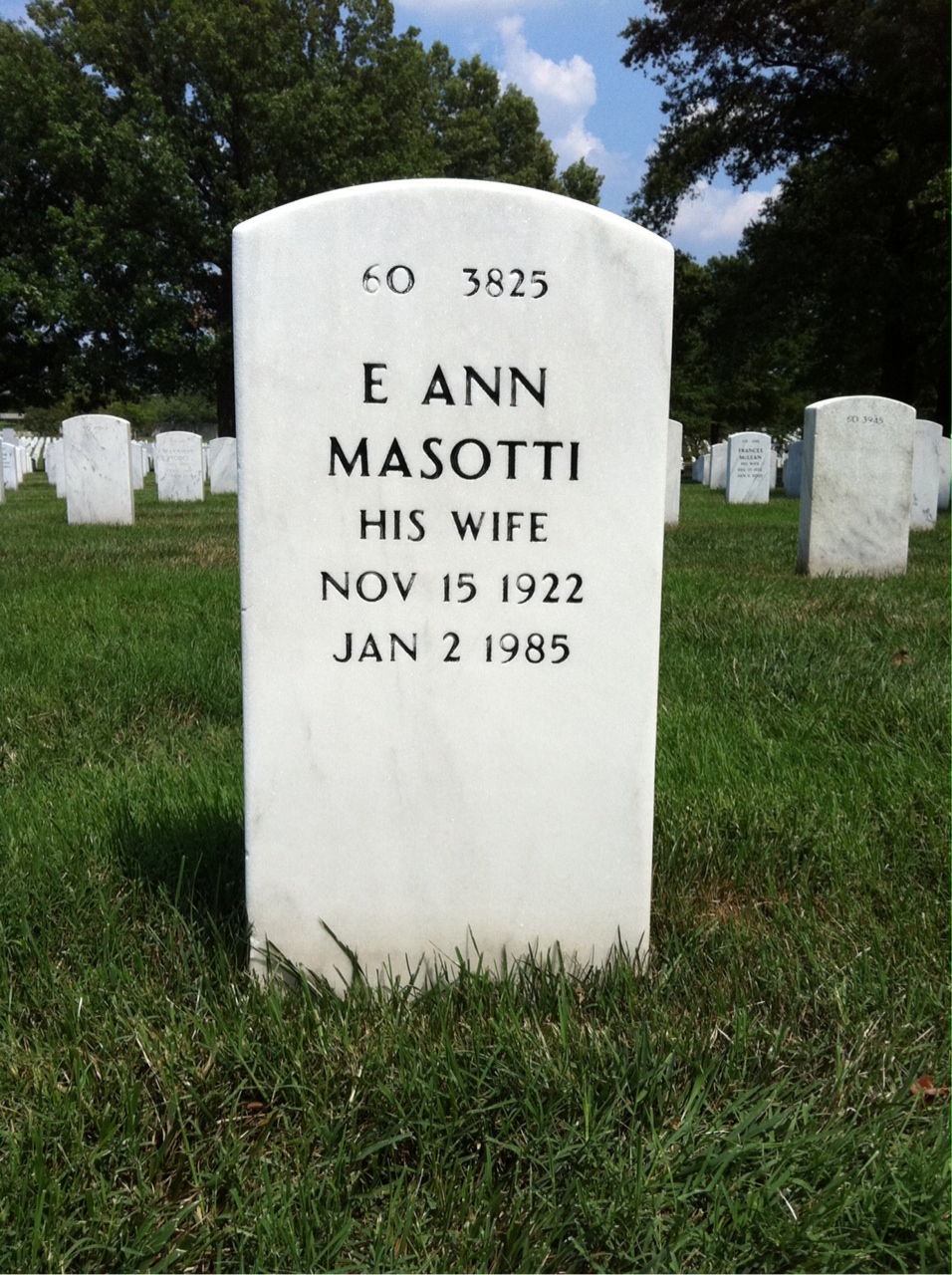Back of headstone — Ralph Williams