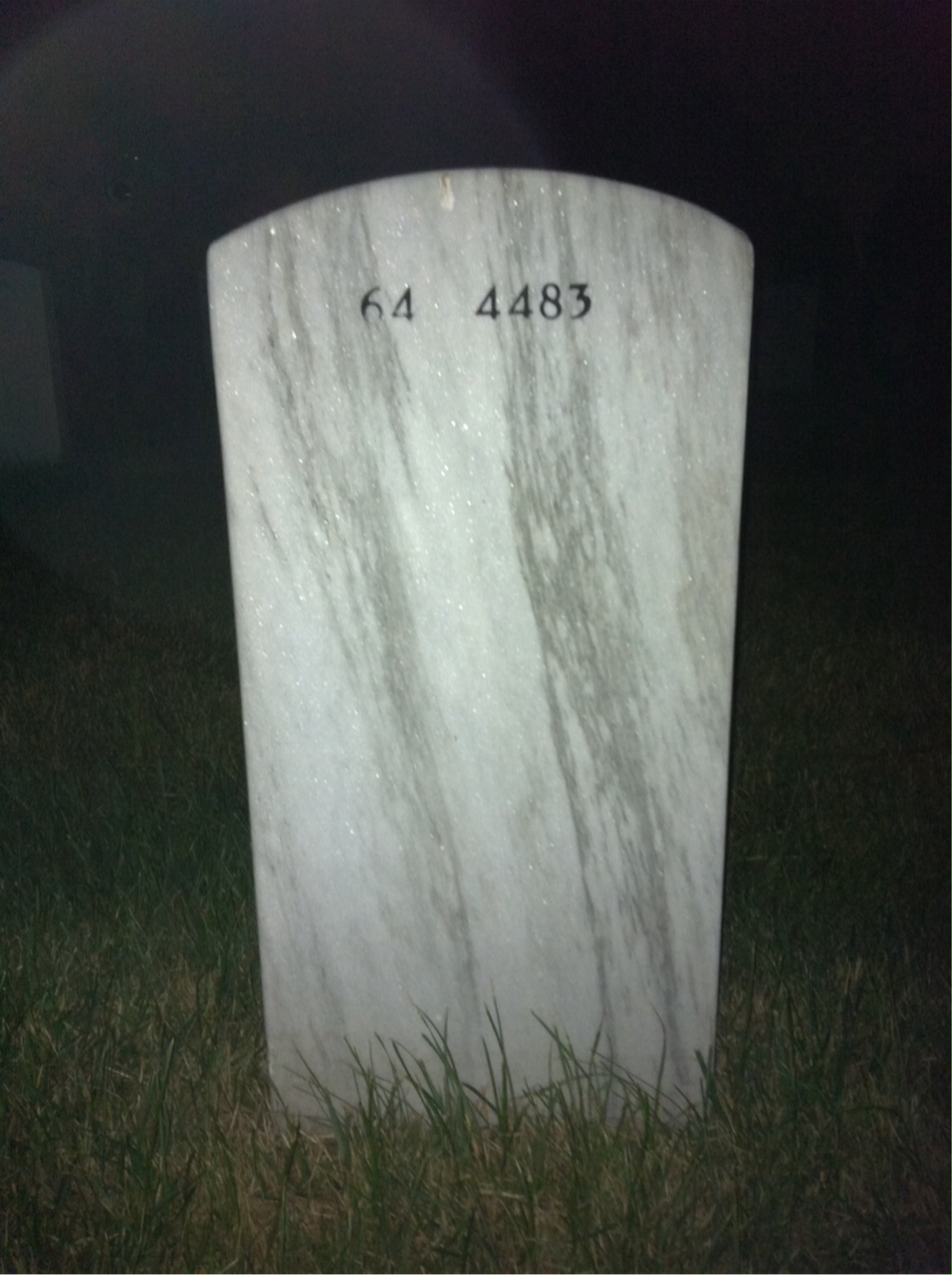 Back of headstone — Howard Markey