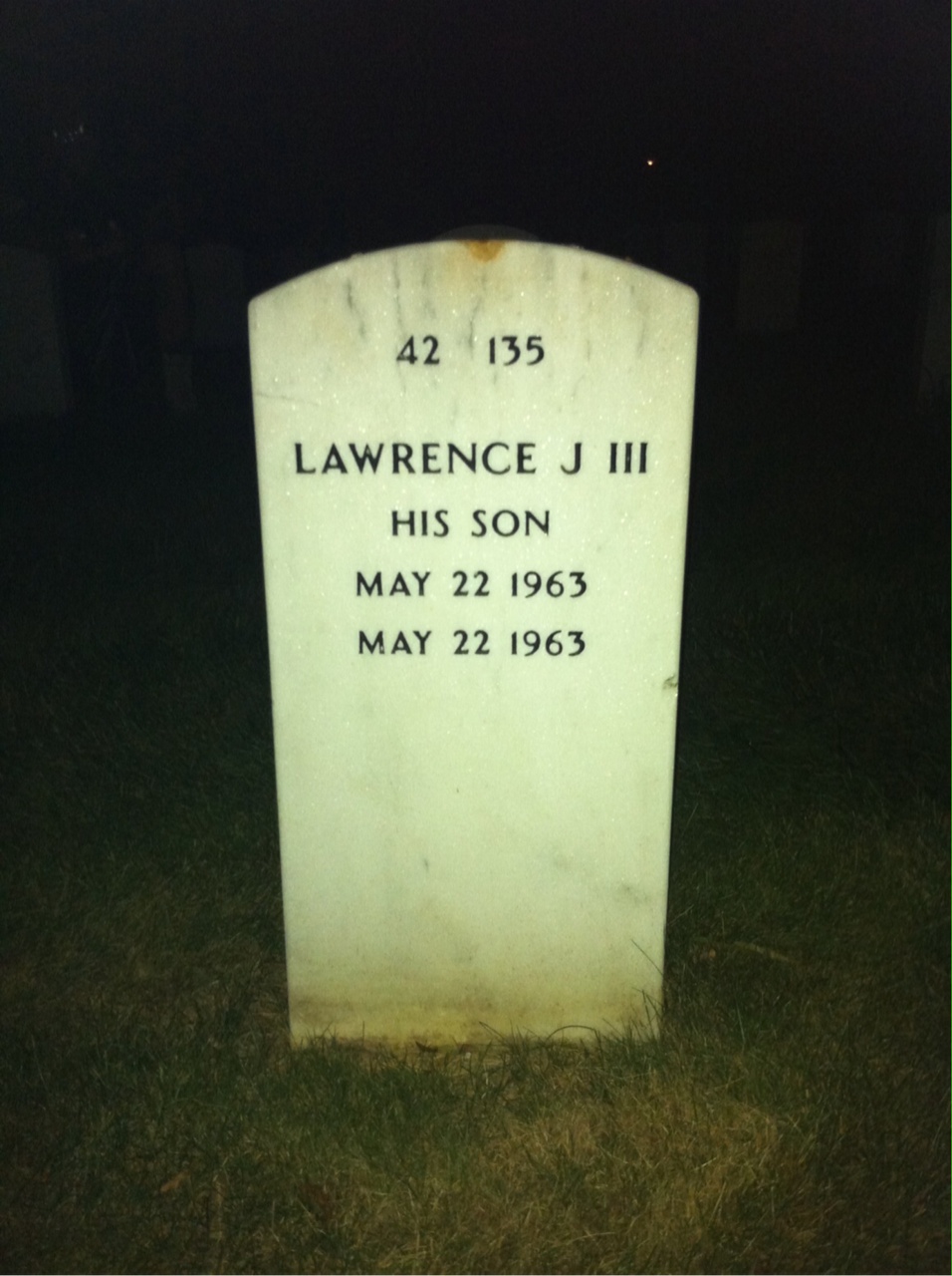 Back of headstone — Lawrence Anderson