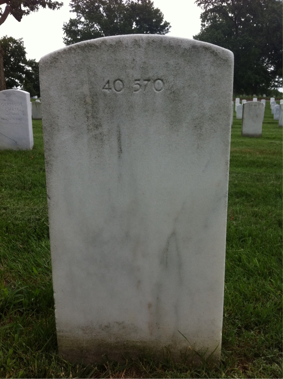 Back of headstone — Vernon Brink