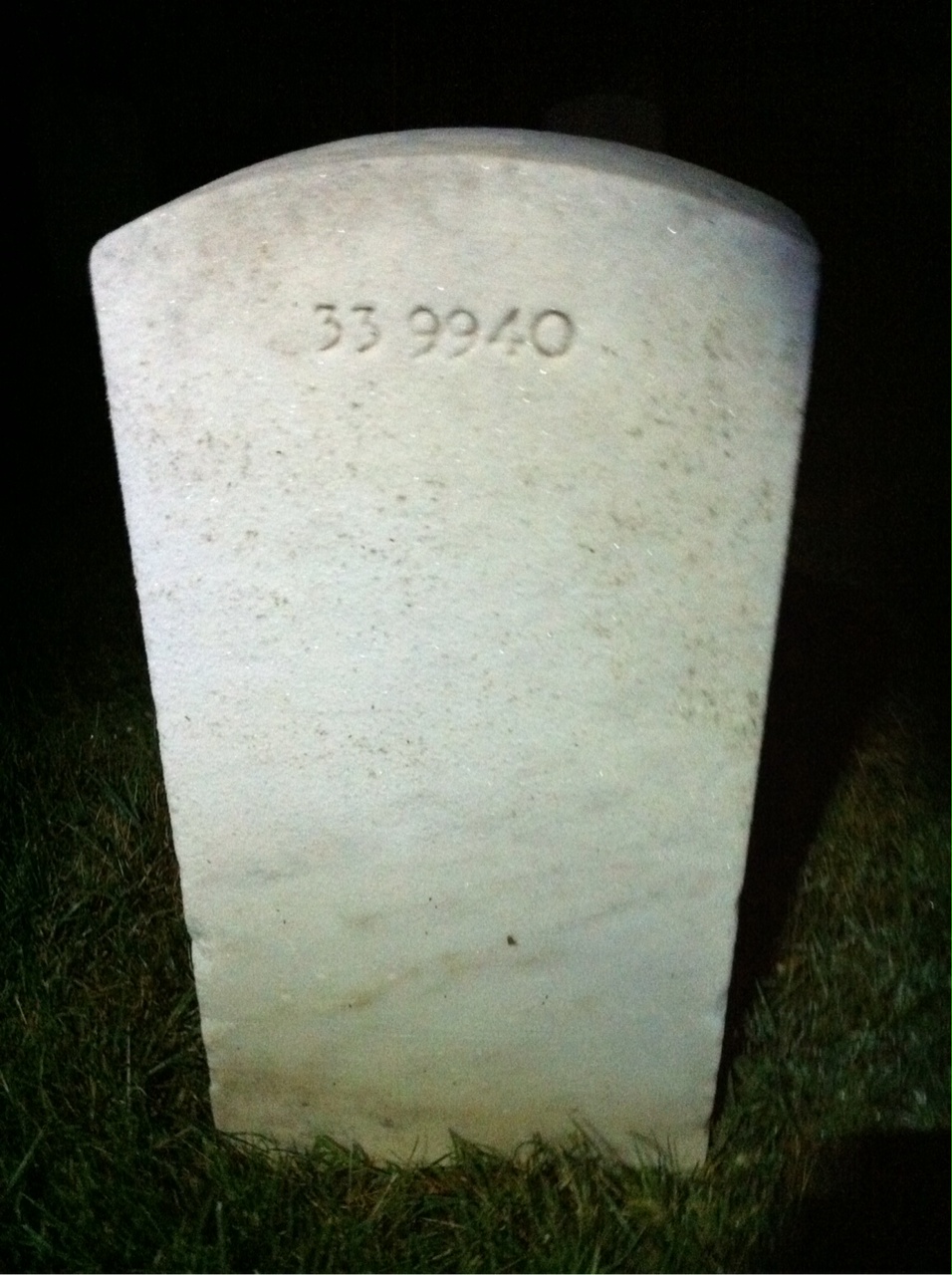 Back of headstone — Harry Mills
