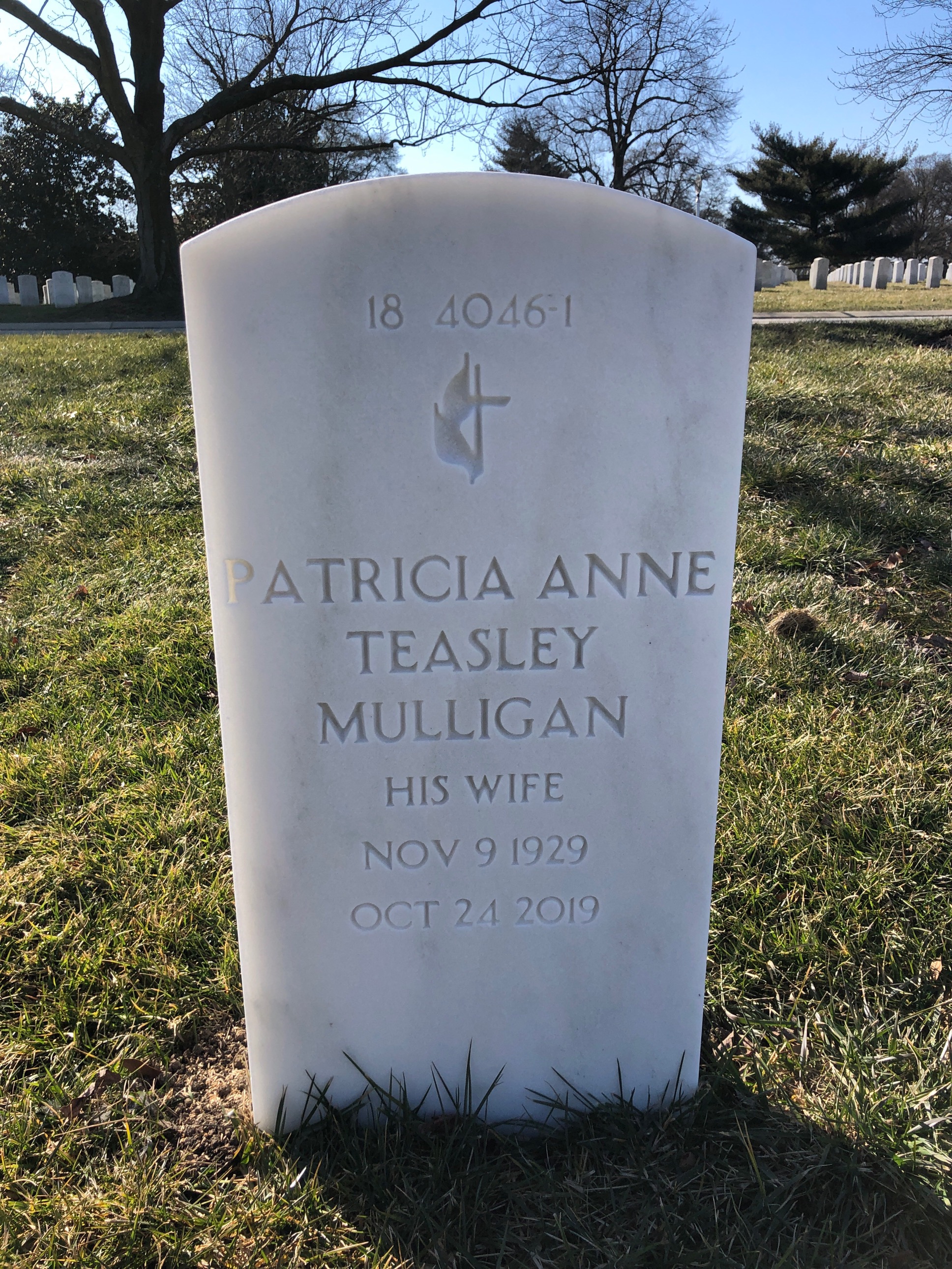 Back of headstone — Thomas Mulligan