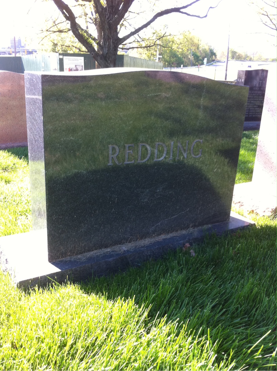 Back of headstone — Joseph Redding