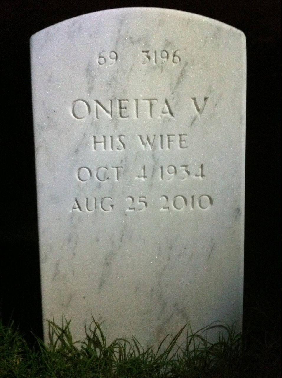 Back of headstone — Samuel Johnson