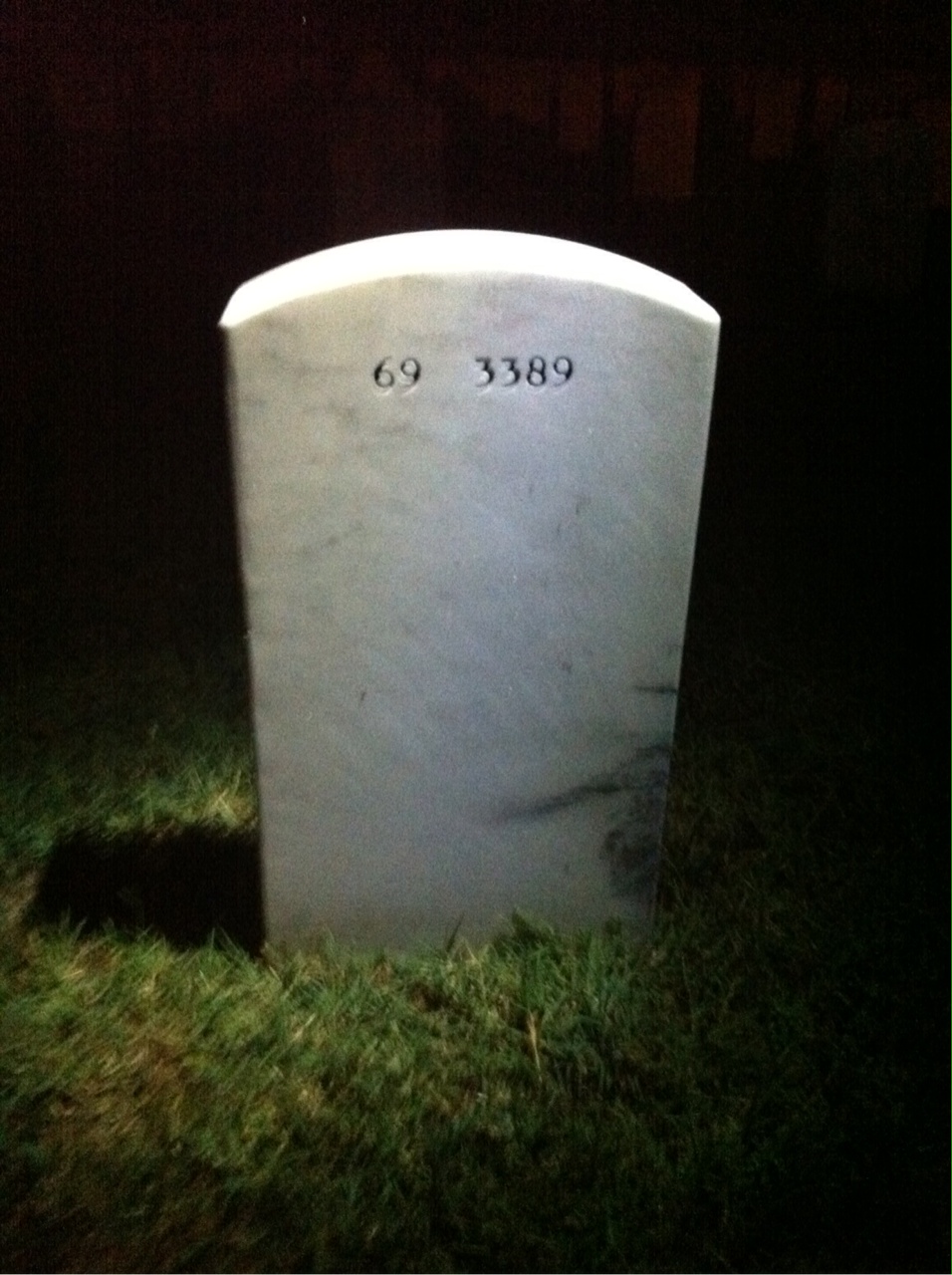 Back of headstone — Warren Hoffecker