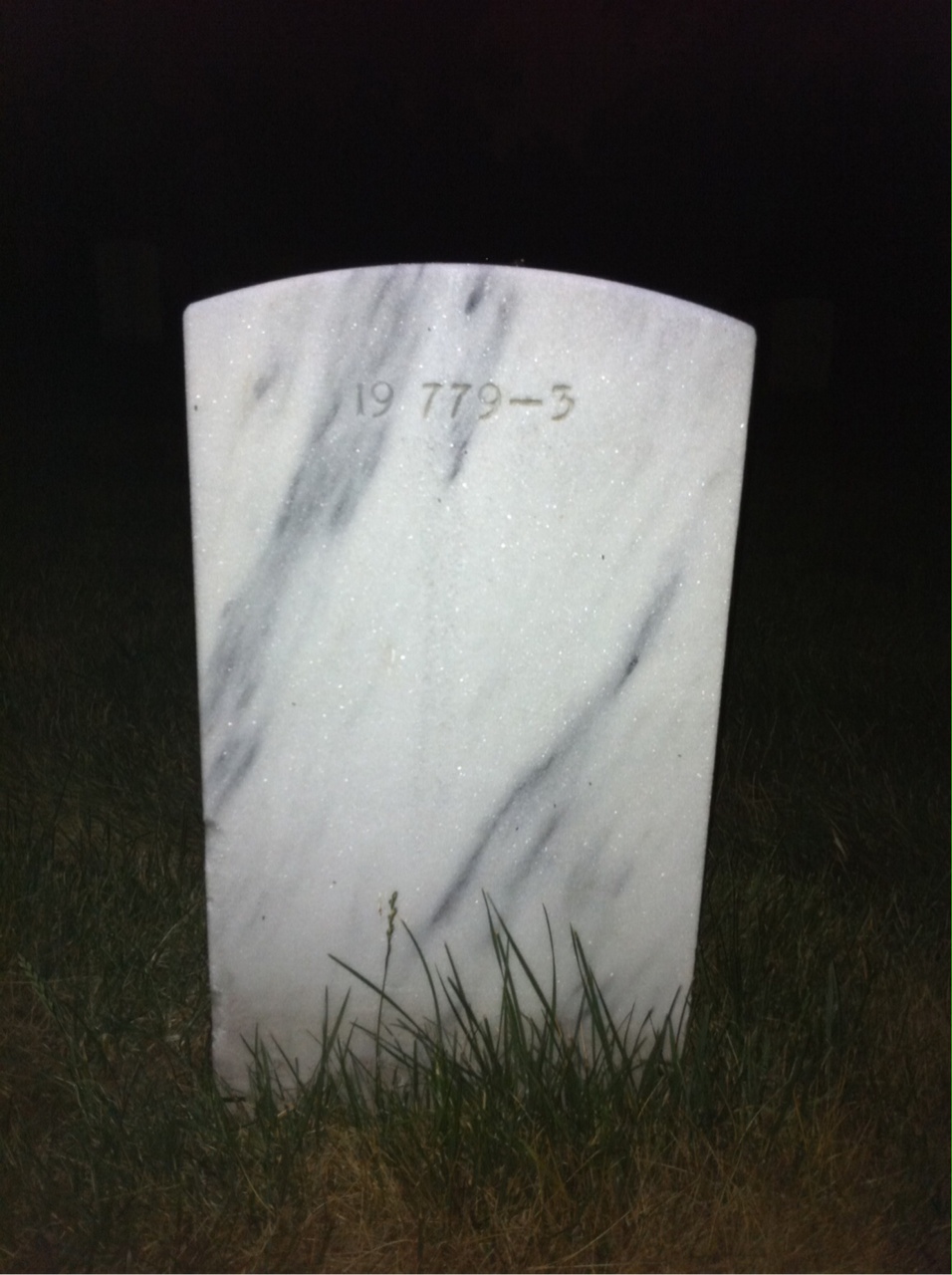Back of headstone — Emma Armstrong