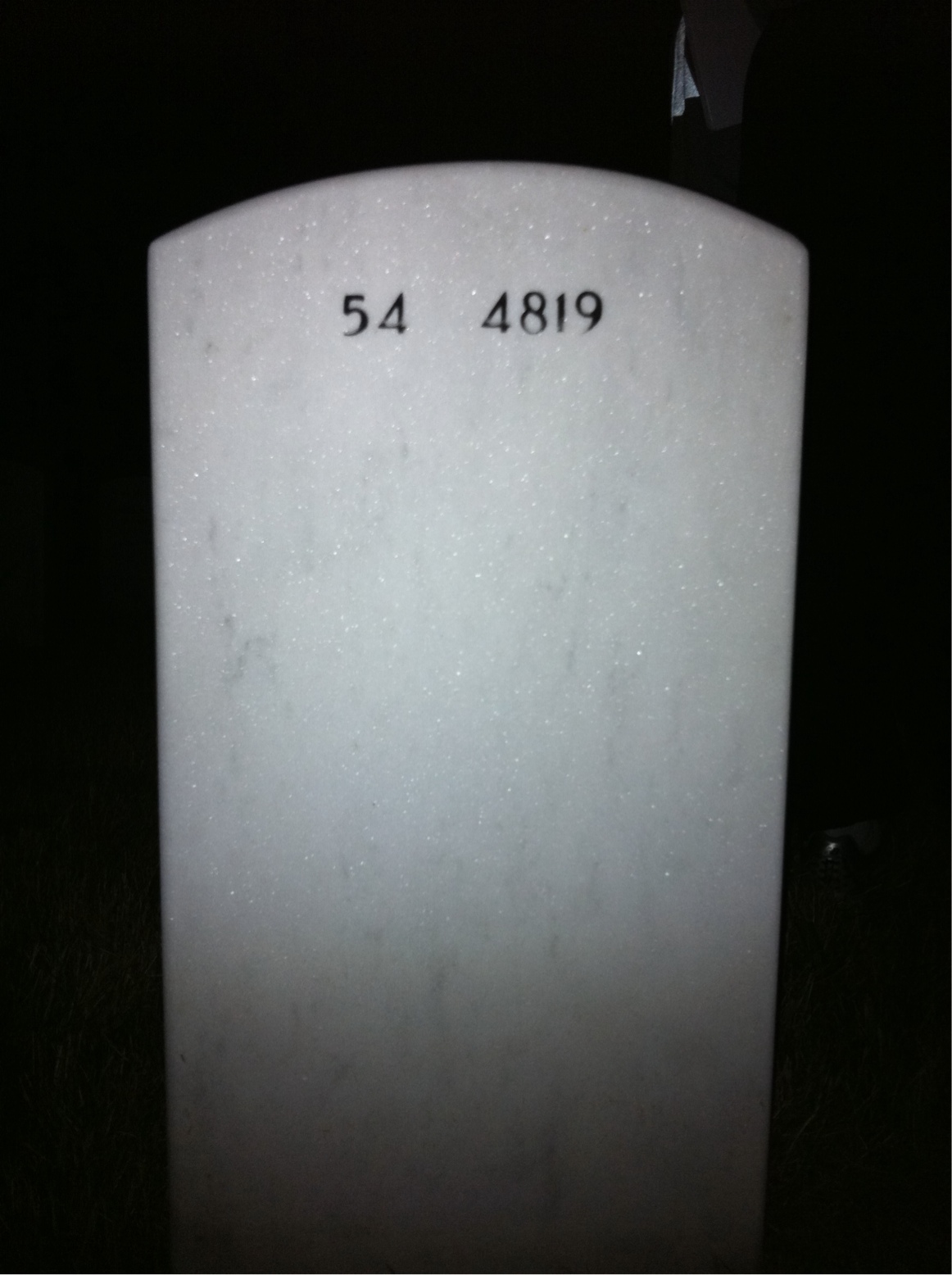 Back of headstone — James Eure