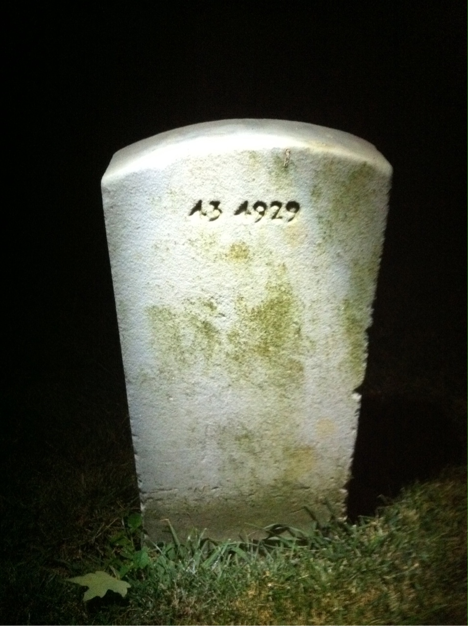 Back of headstone — Harry Moore