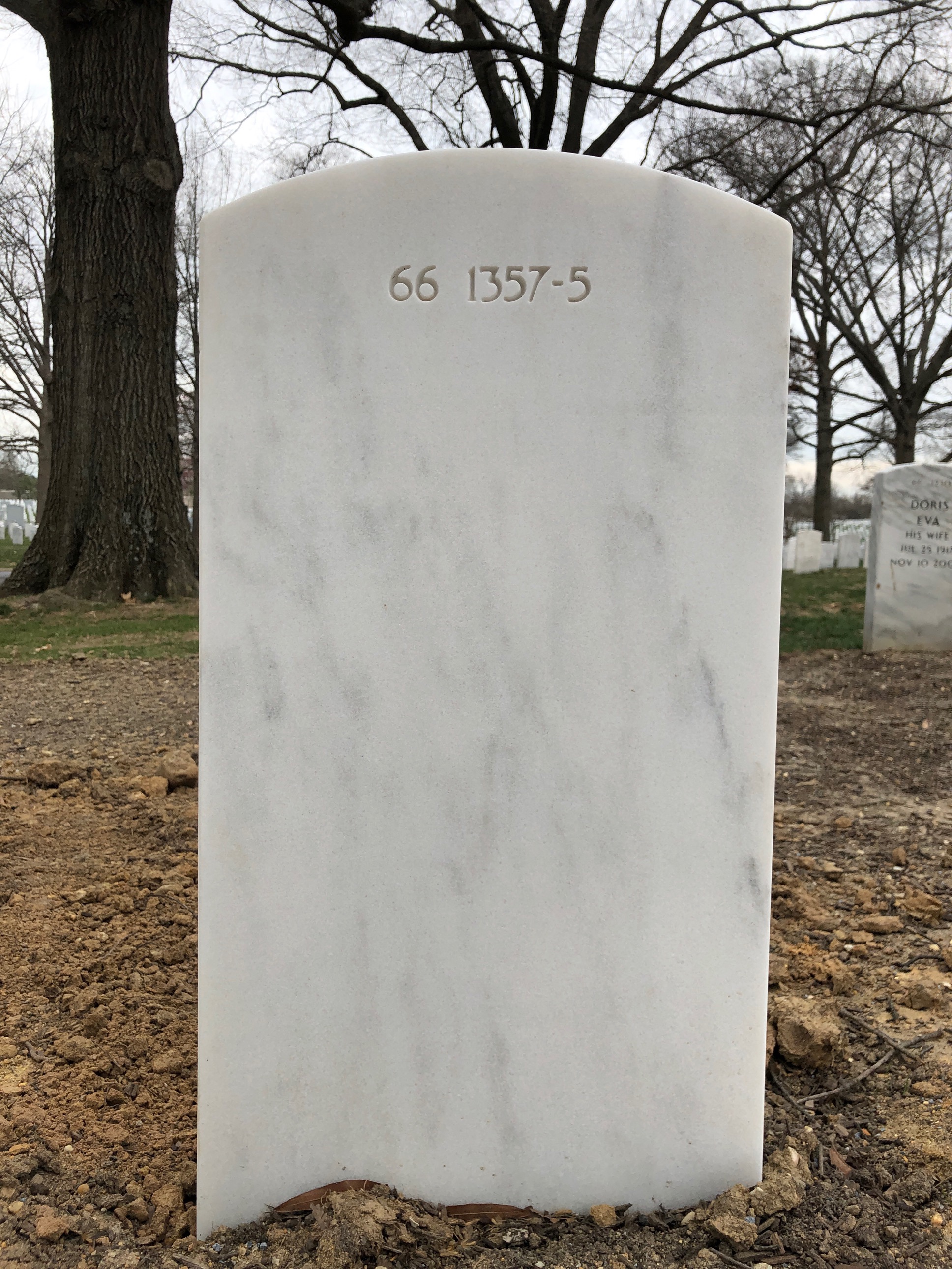 Back of headstone — Justin Christopher Ginnell