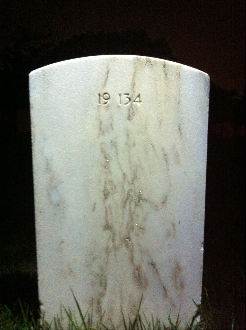 Back of headstone — Elisha Baker