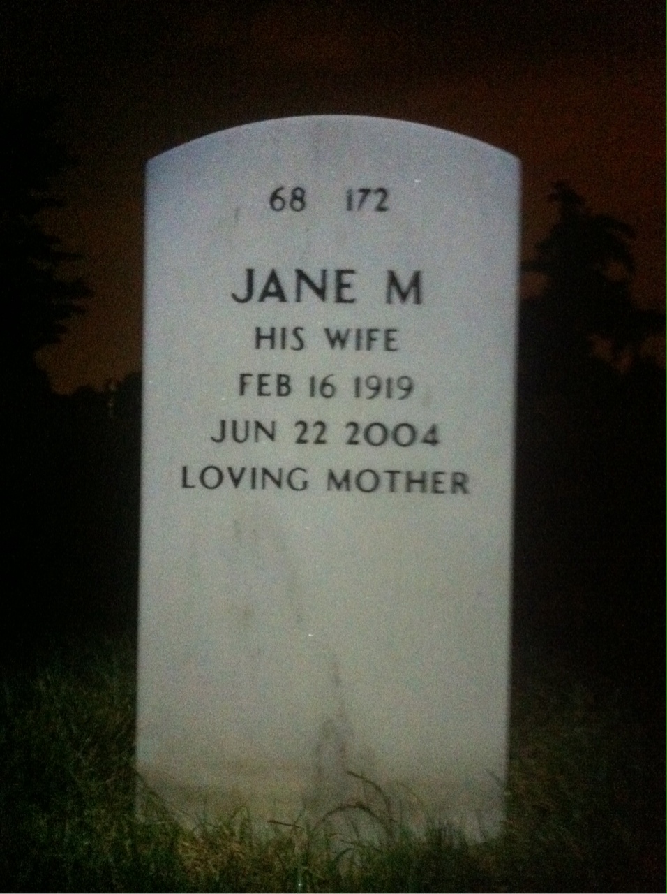 Back of headstone — William Kosanovich