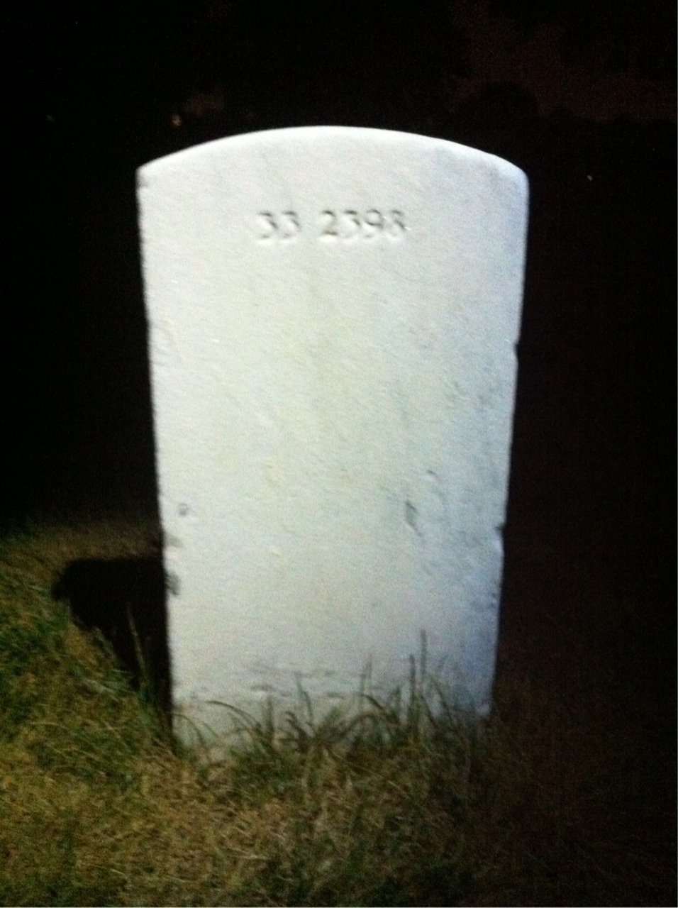 Back of headstone — John Baldwin