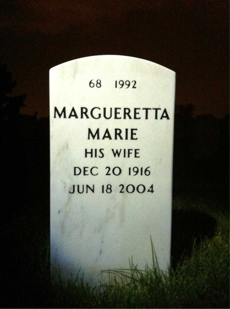 Back of headstone — Clyde Gardner