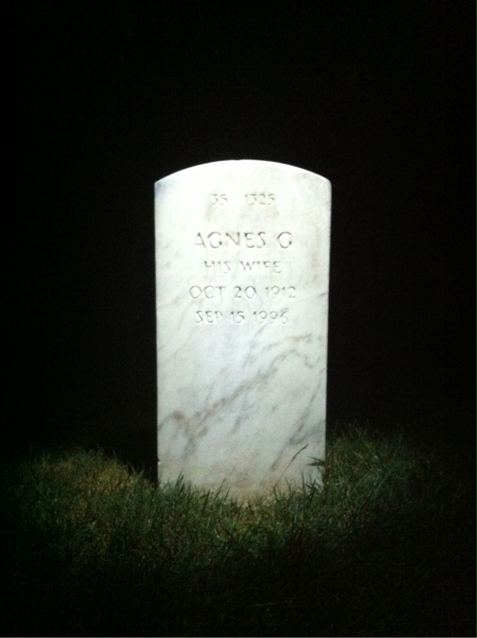 Back of headstone — Agnes Pennetto