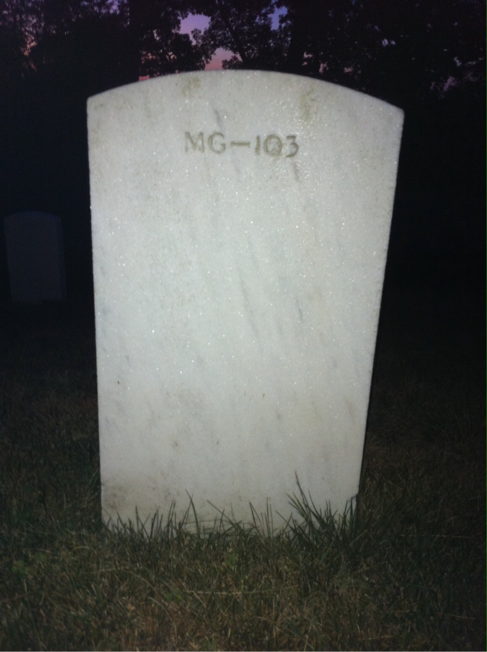 Back of headstone — Gilbert Armstrong