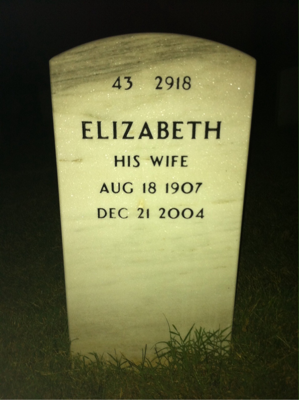 Back of headstone — Frederick Smith