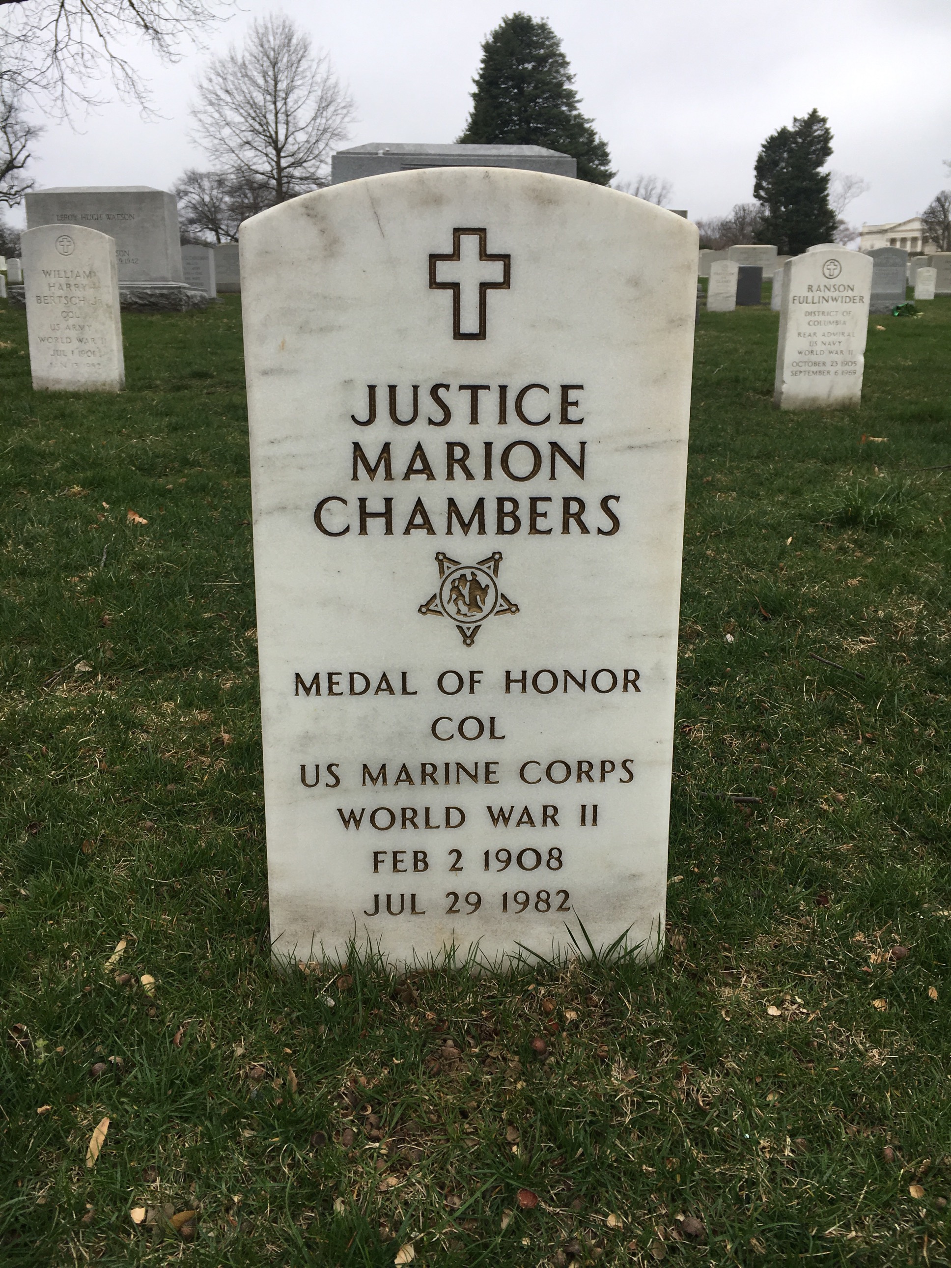 Headstone of Justice M. Chambers