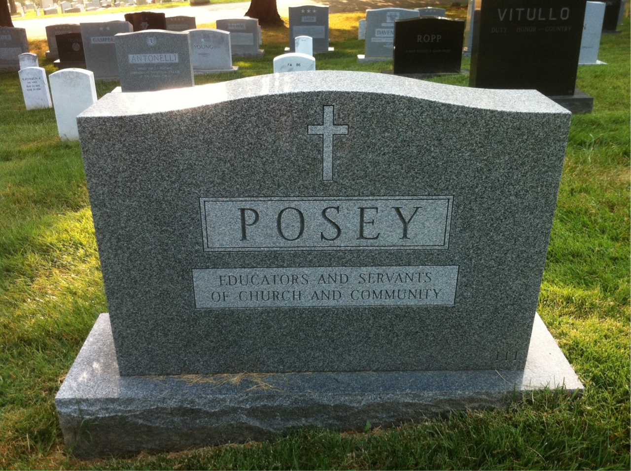 Back of headstone — John Posey