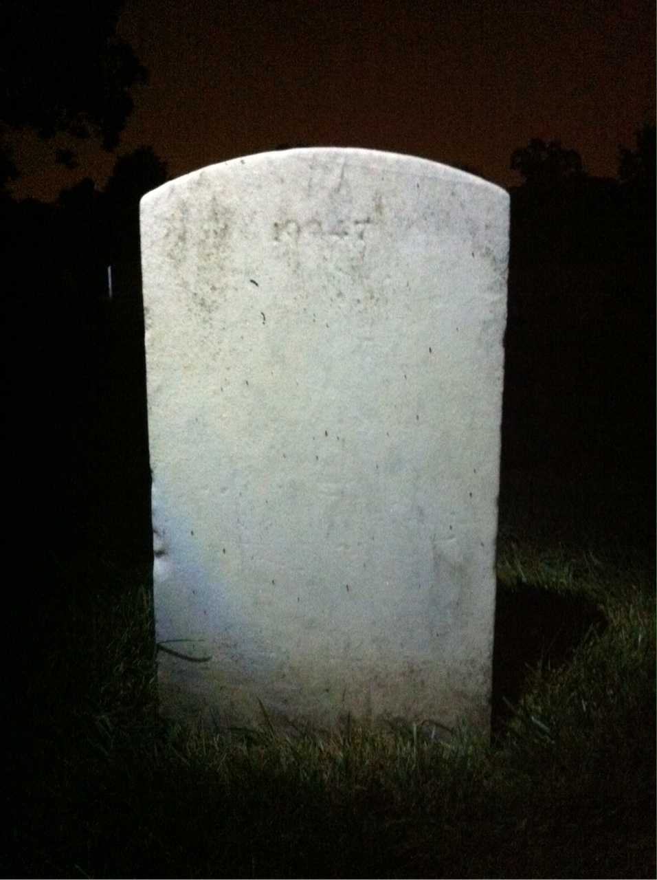 Back of headstone — Morris Ahearne
