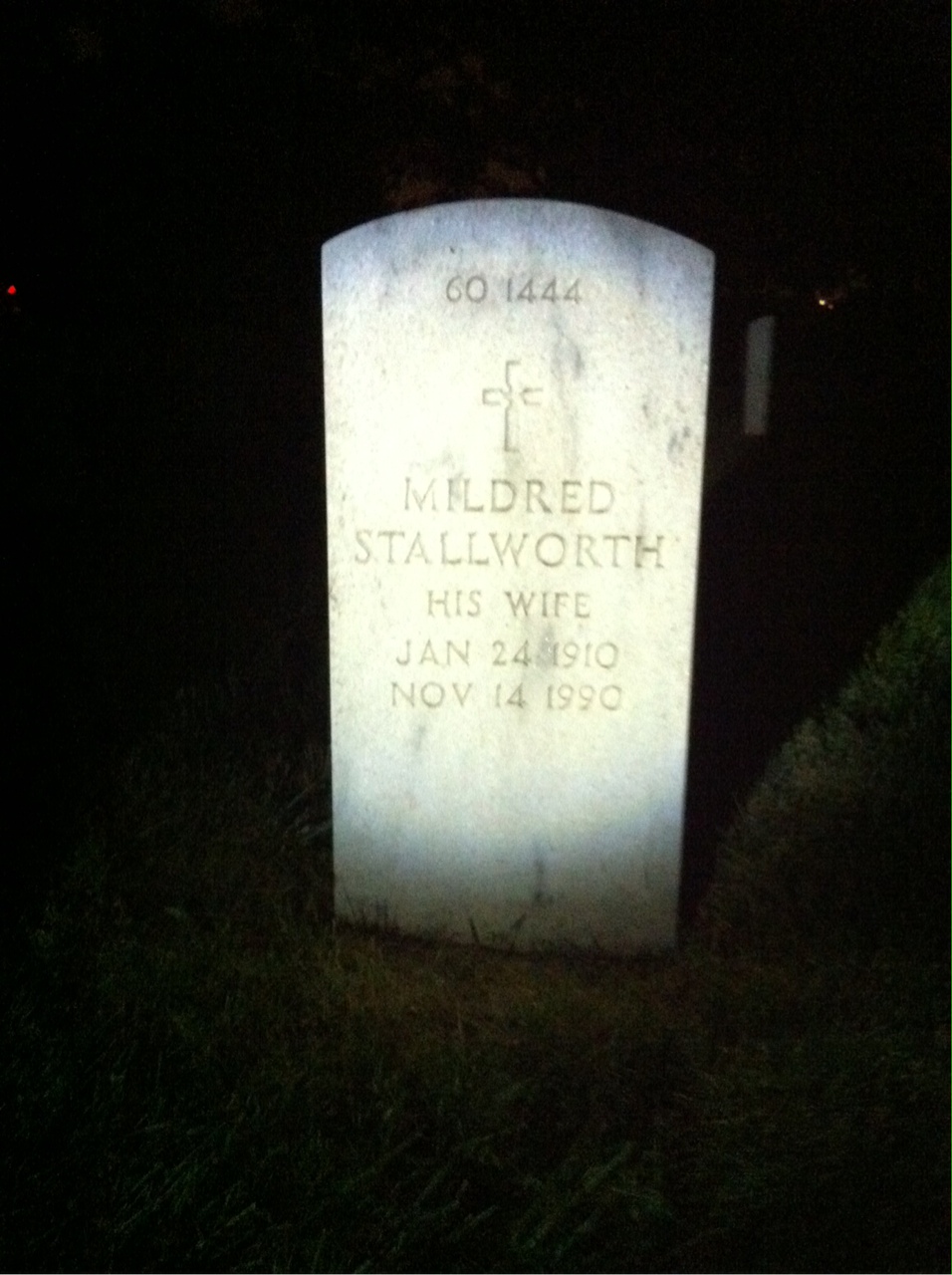 Back of headstone — Mildred Armstrong