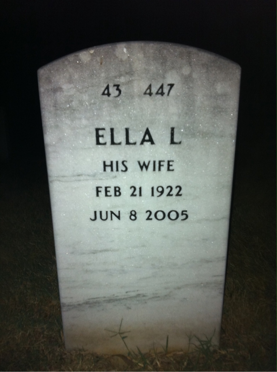 Back of headstone — Leroy Bailey