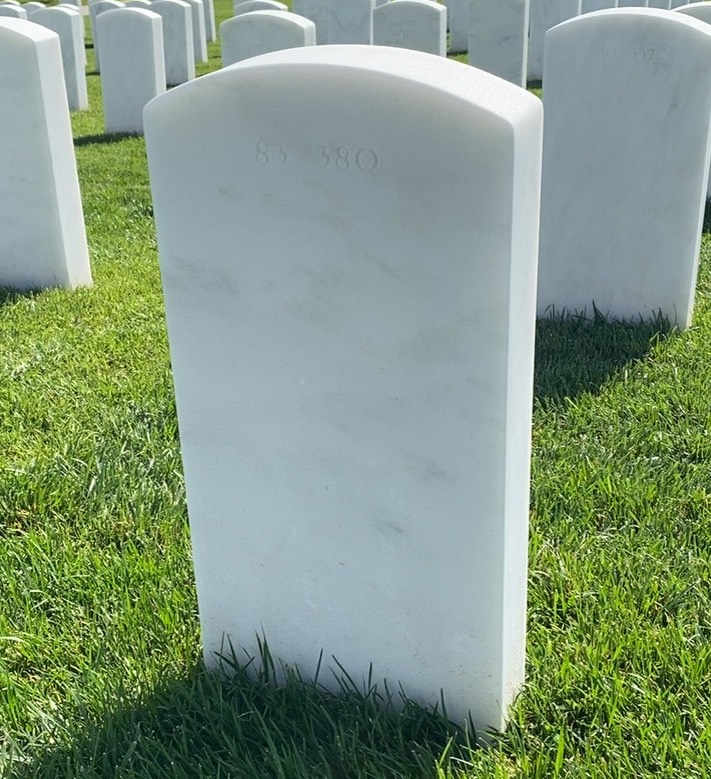 Back of headstone — Justin Michael Mayfield