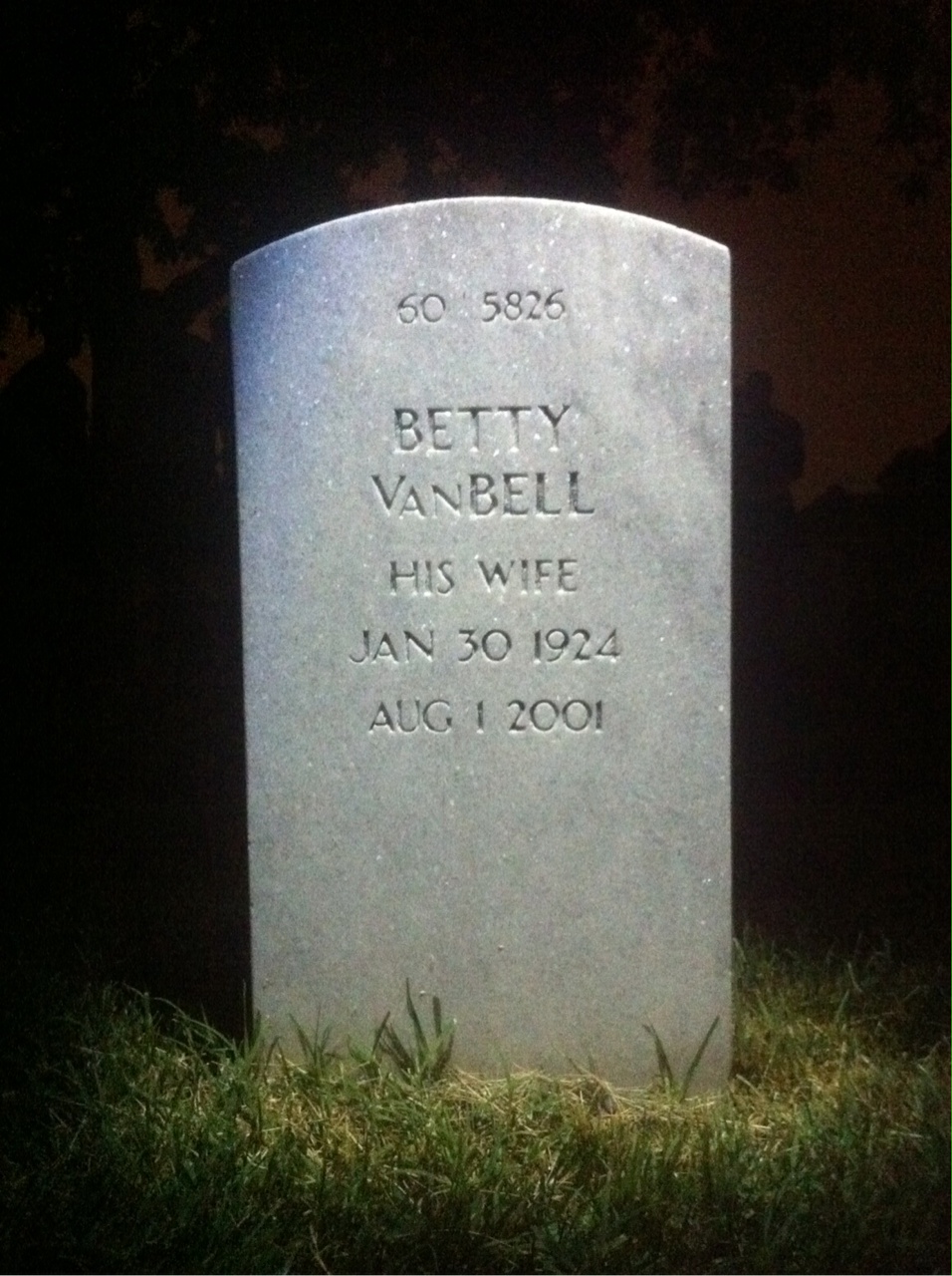 Back of headstone — James Leonard Humes