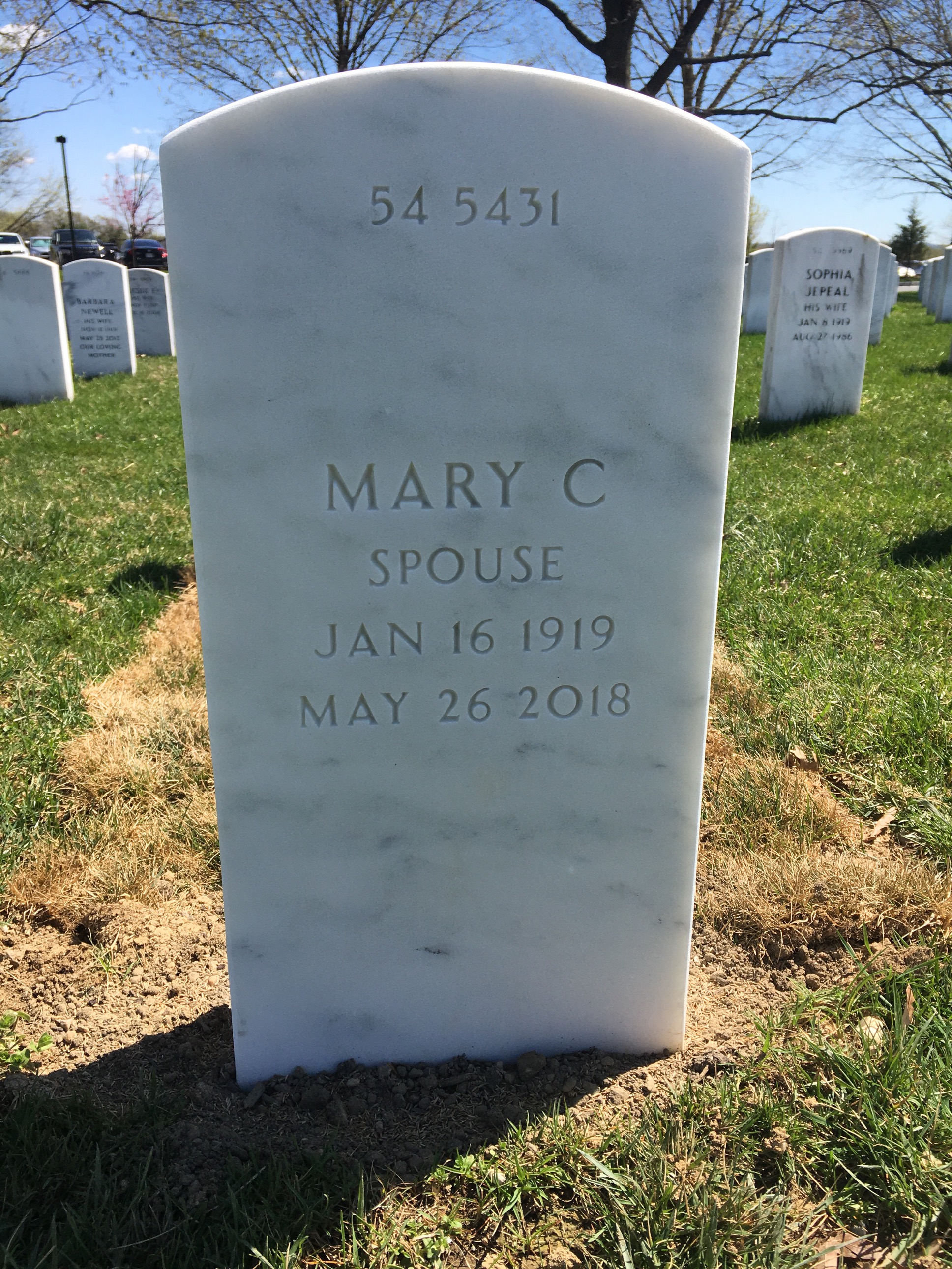 Back of headstone — Richard Mathey