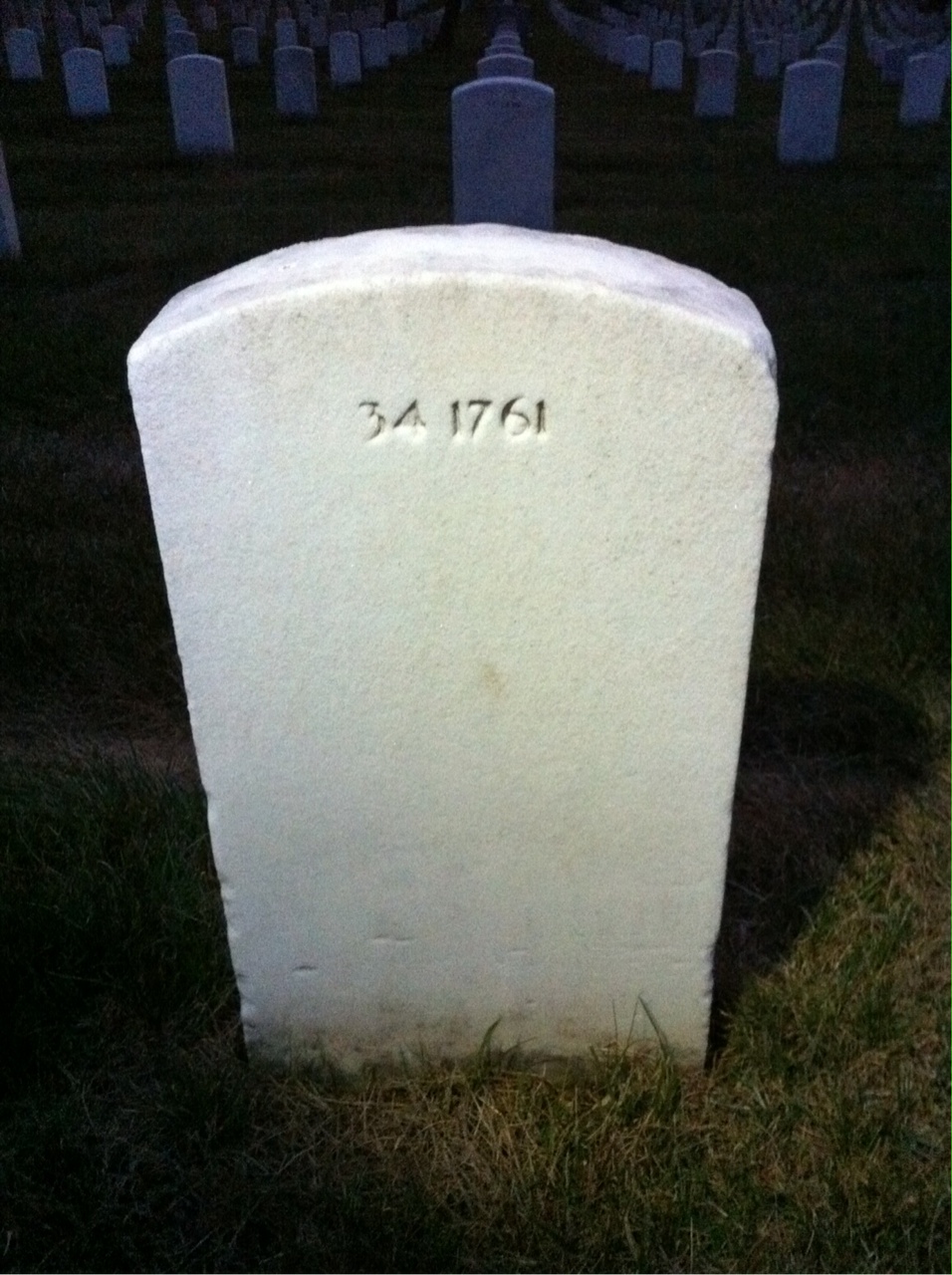 Back of headstone — William Max Robinson
