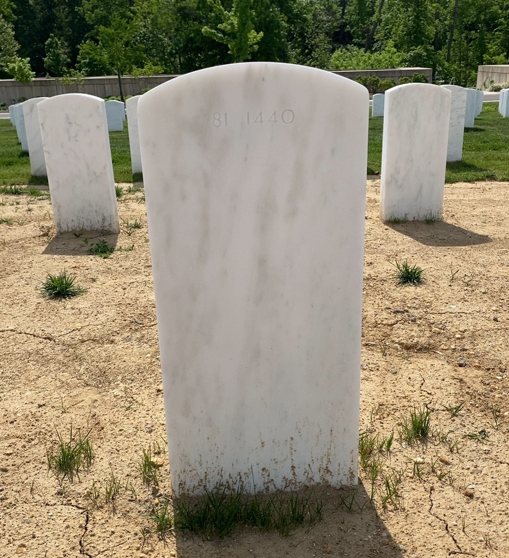 Back of headstone — William F Harris