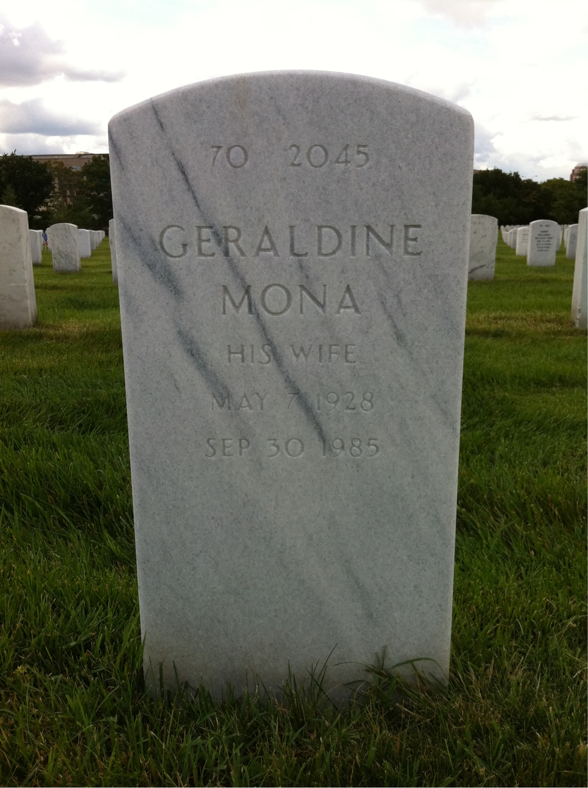 Back of headstone — George Flynn