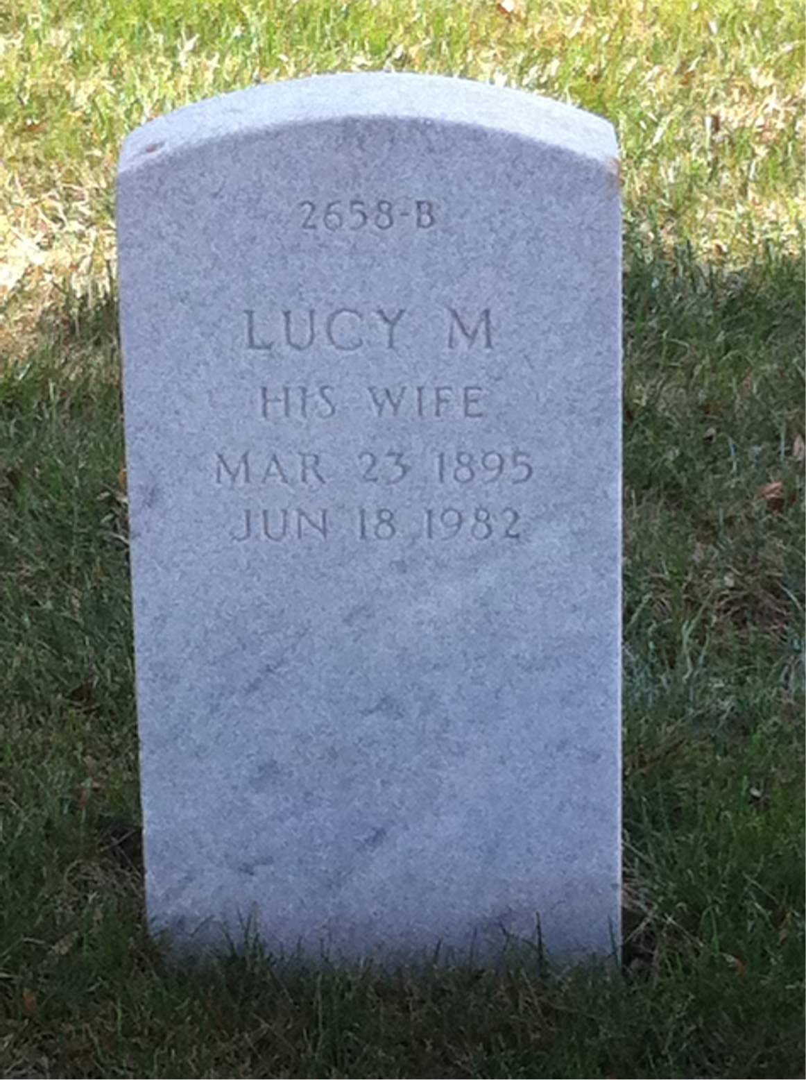 Back of headstone — William Arndt
