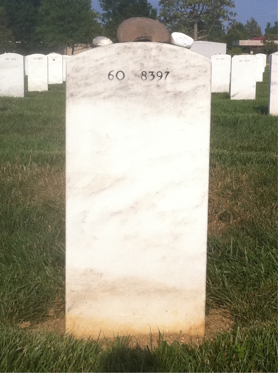 Back of headstone — Kevin Lucas