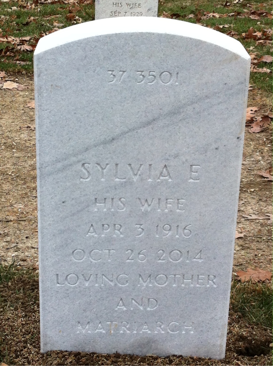 Back of headstone — Fred Allen