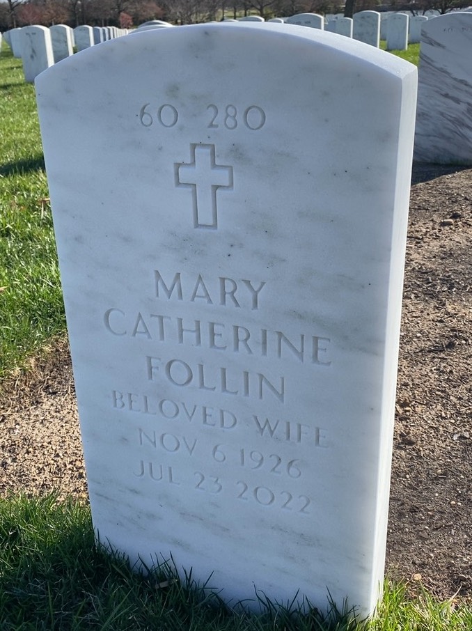 Back of headstone — Elmer Follin