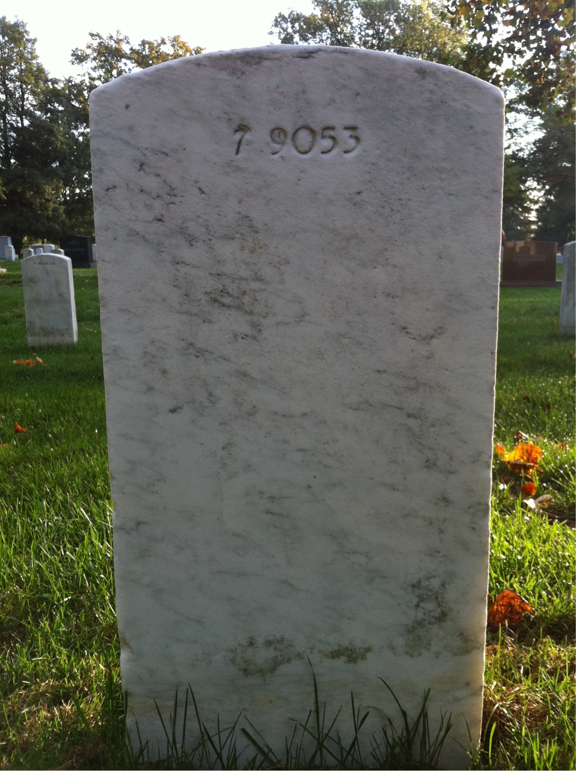 Back of headstone — Harrison Avery