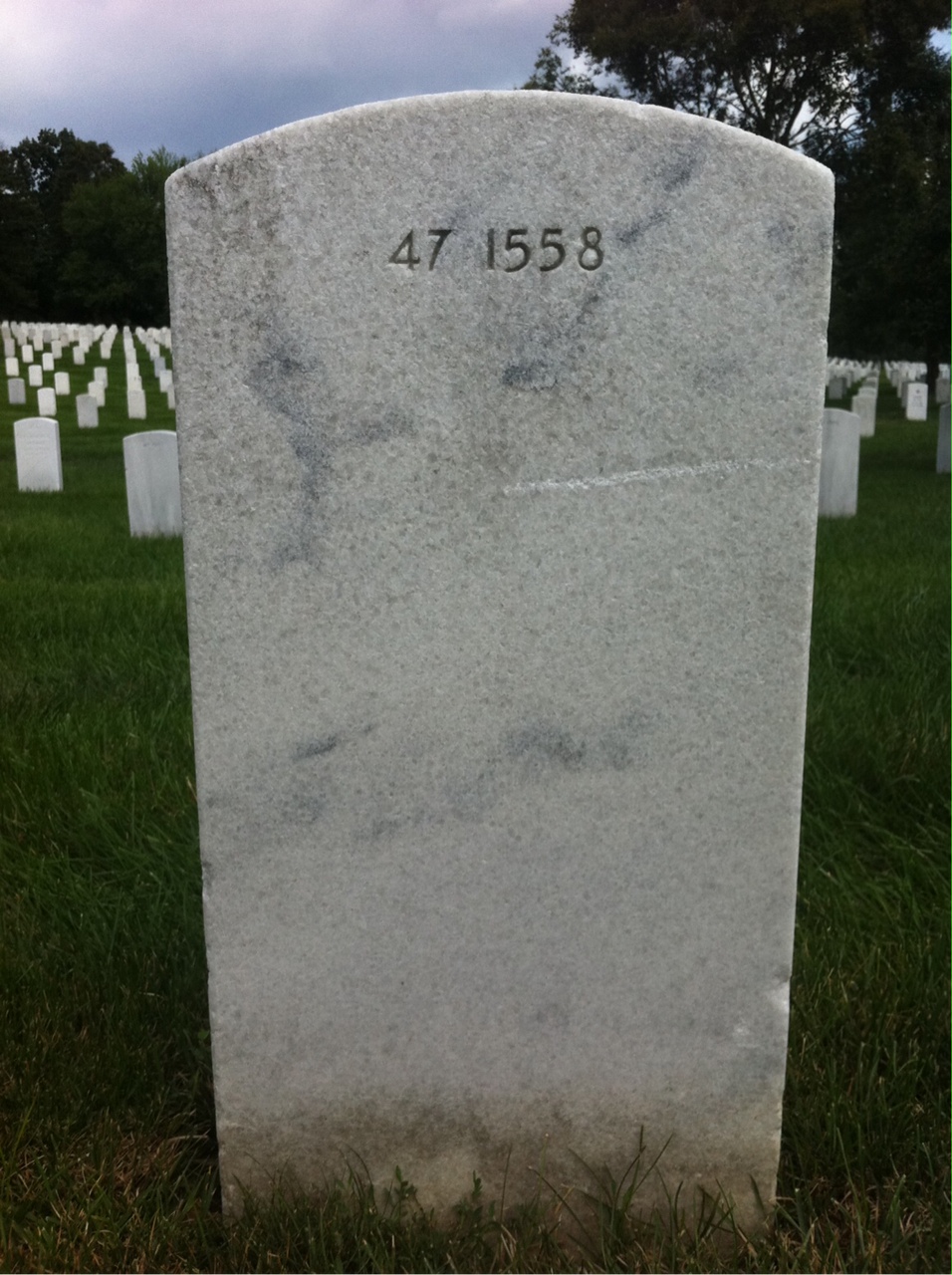 Back of headstone — John Avery