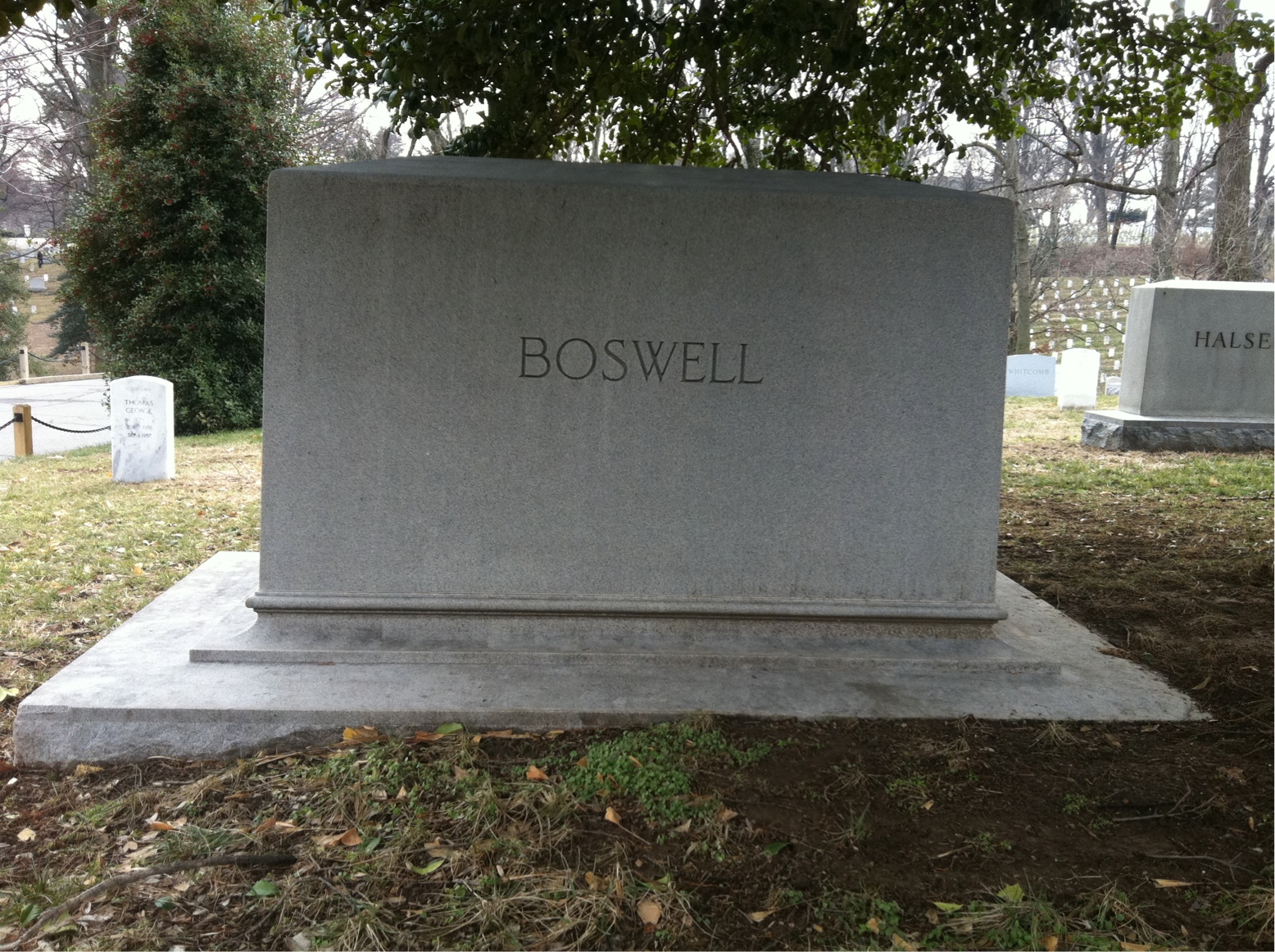 Back of headstone — Alaine Boswell