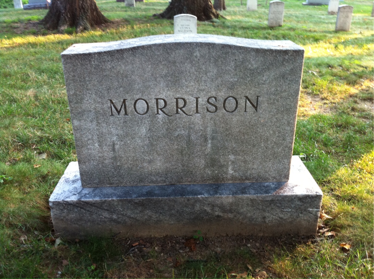 Back of headstone — George Morrison