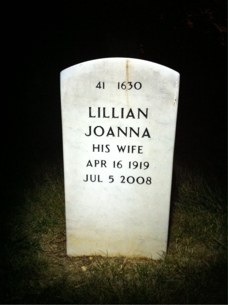 Back of headstone — William Burke