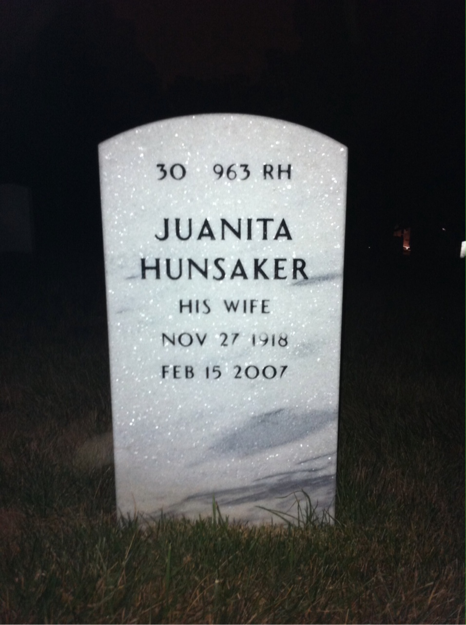 Back of headstone — Robert Williams