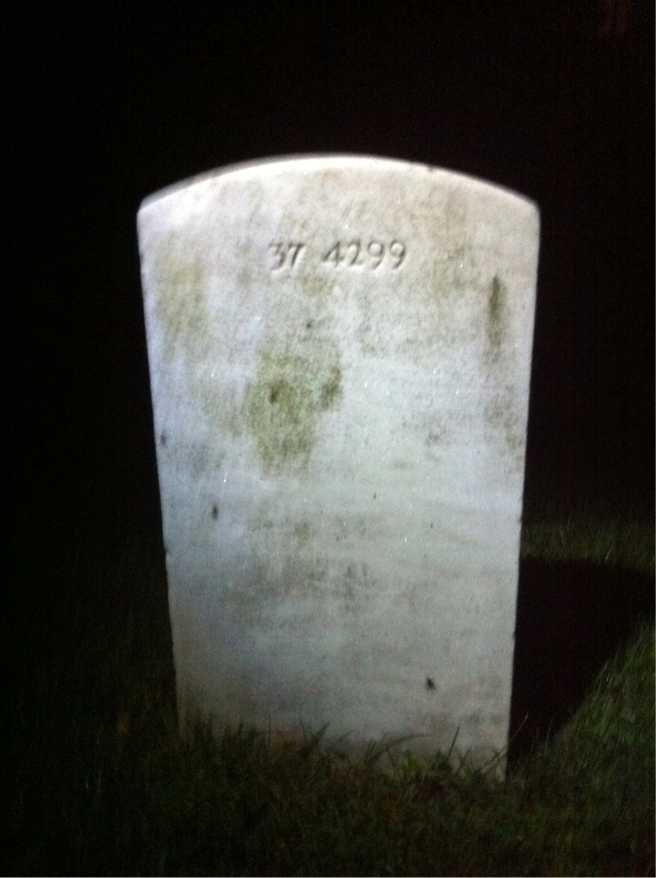 Back of headstone — Charles Baldwin
