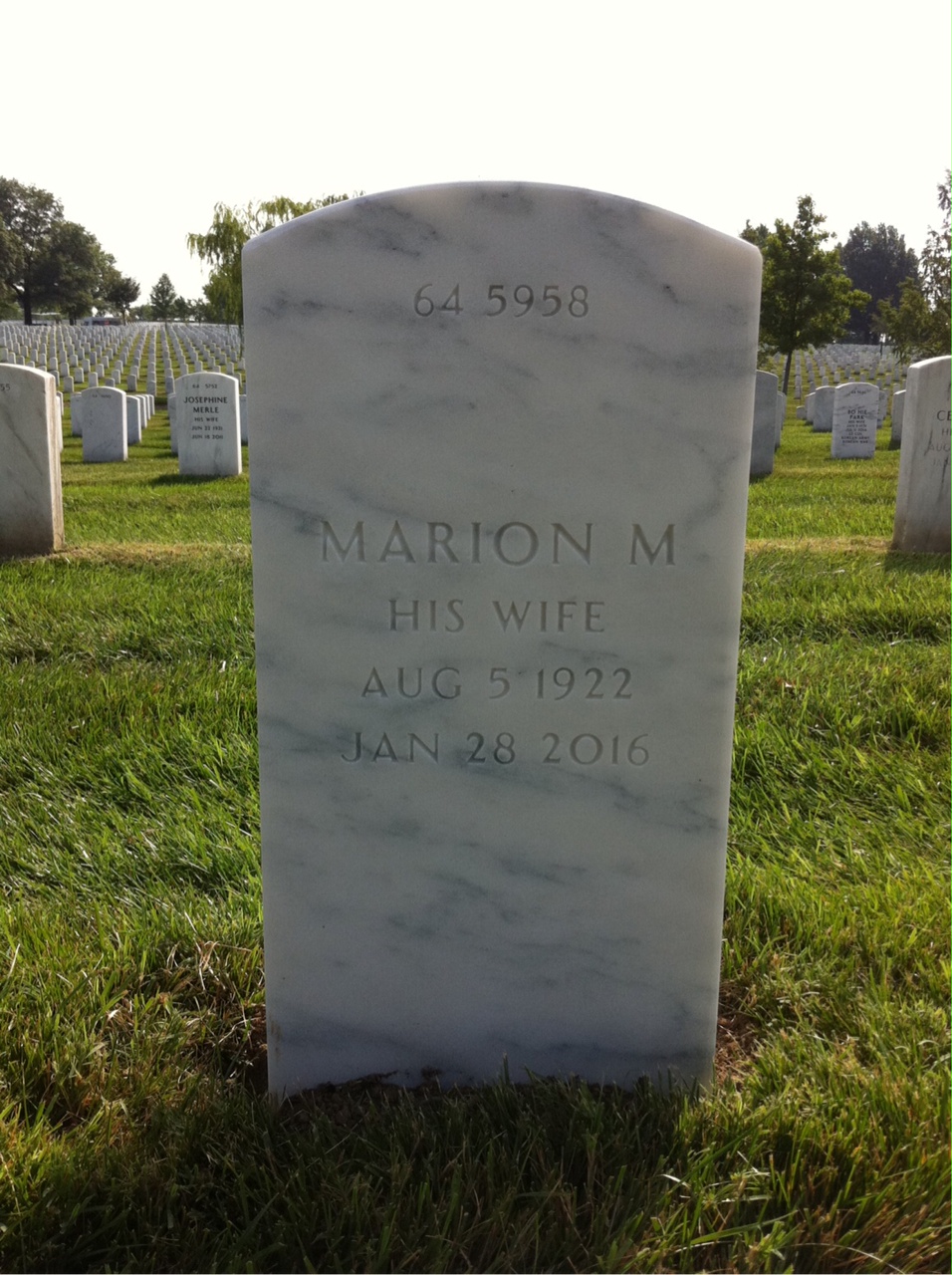 Back of headstone — Clifton Bovee