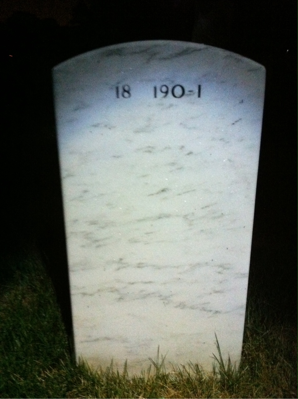 Back of headstone — Erfel Aker