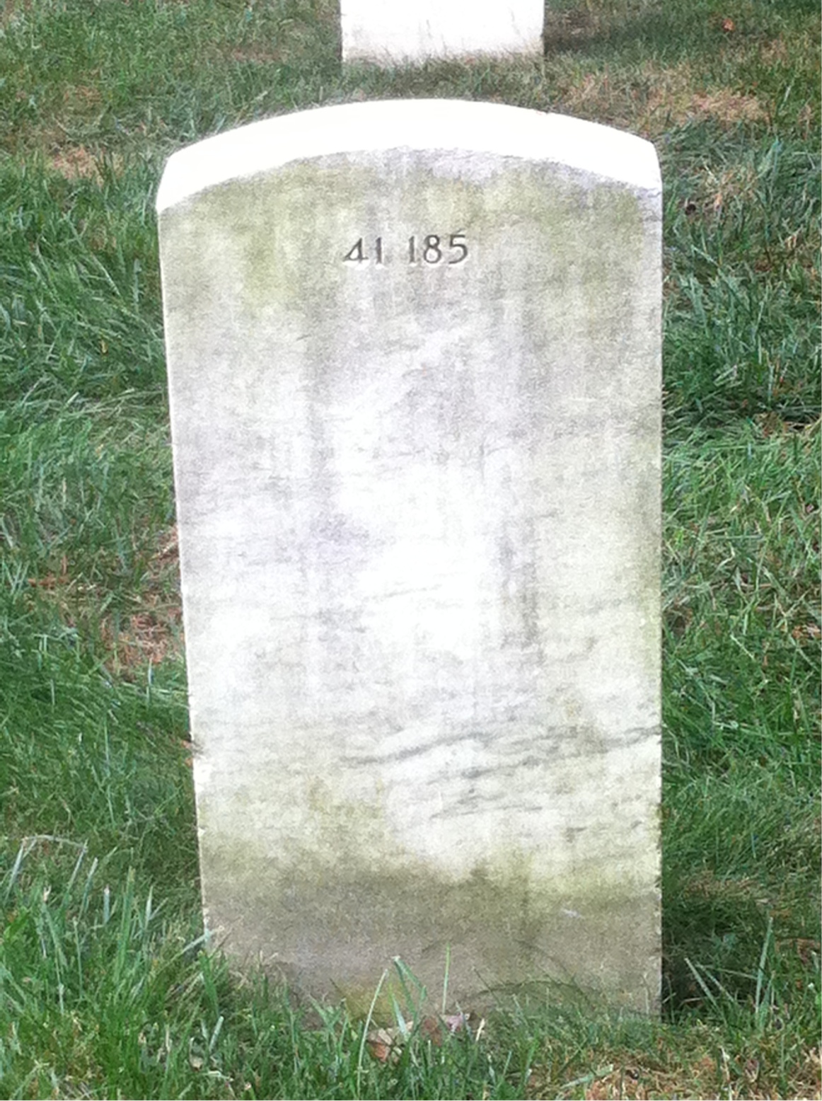 Back of headstone — Willie Alridge