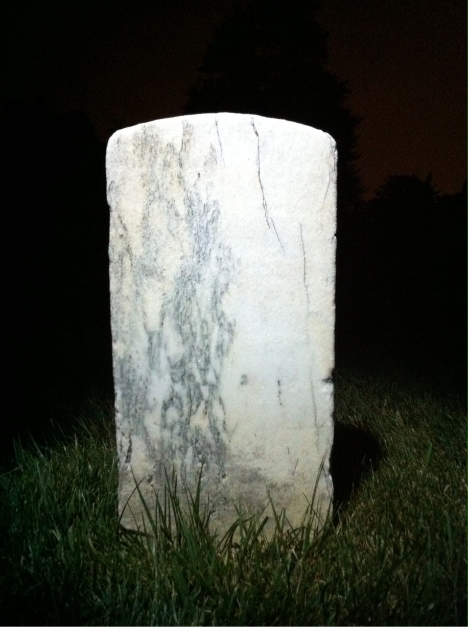 Back of headstone — David Anderson