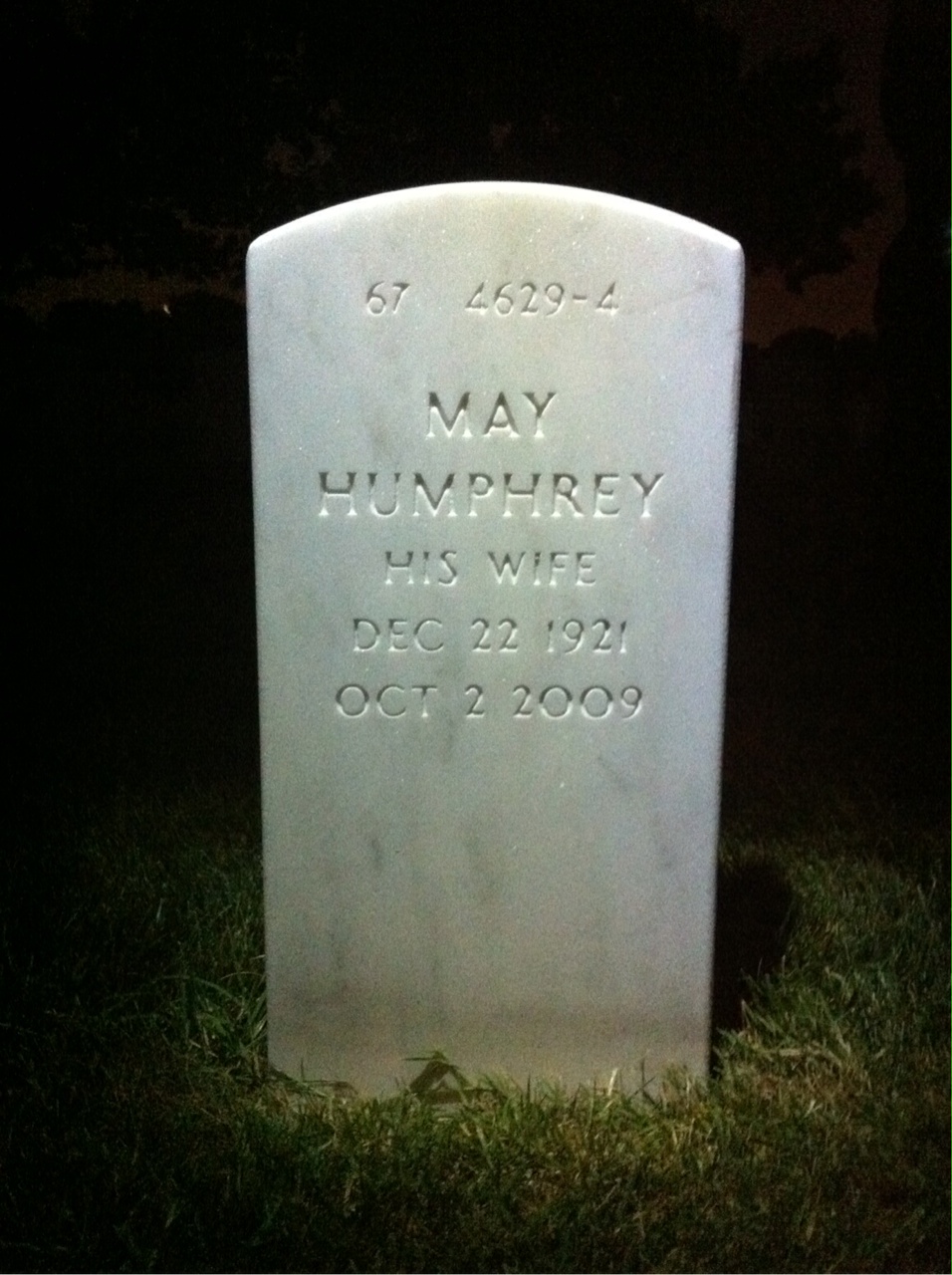 Back of headstone — Hanford Edsall