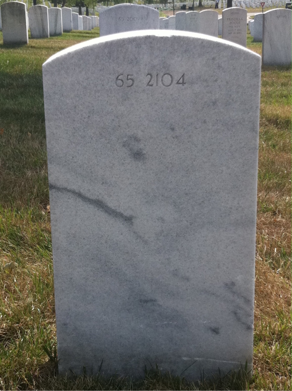 Back of headstone — Robert Arrowood